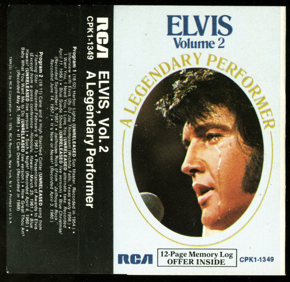 Elvis Presley – A Legendary Performer - Volume 2 Cassettes