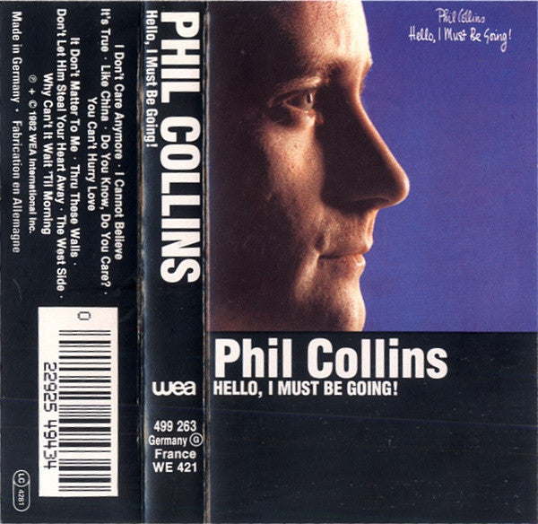 Phil Collins – Hello, I Must Be Going Cassette