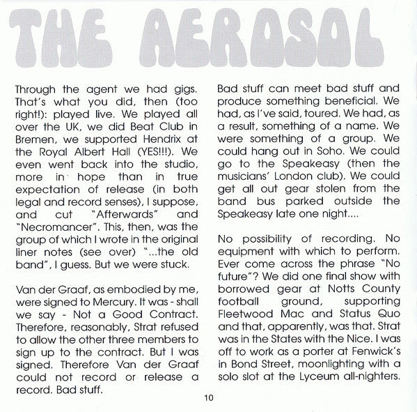 Van Der Graaf Generator - The Aerosol Grey Machine