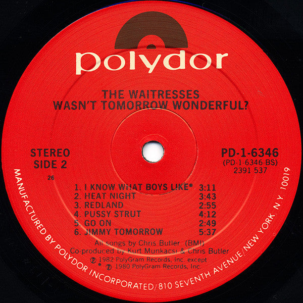 The Waitresses - Wasn't Tomorrow Wonderful?