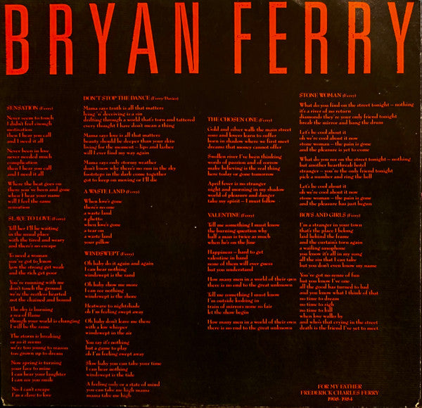 Bryan Ferry - Boys And Girls