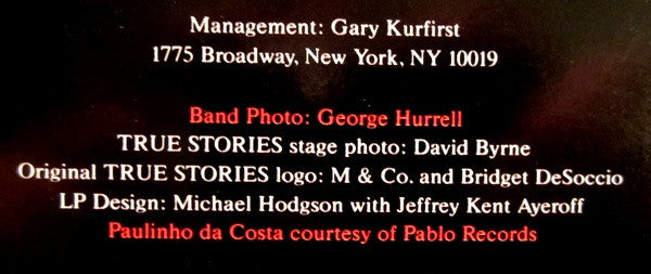 Talking Heads - True Stories
