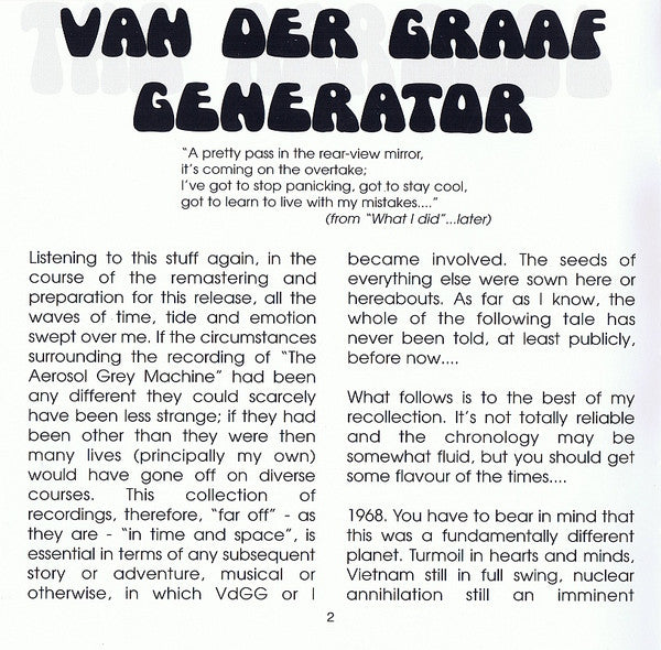 Van Der Graaf Generator - The Aerosol Grey Machine