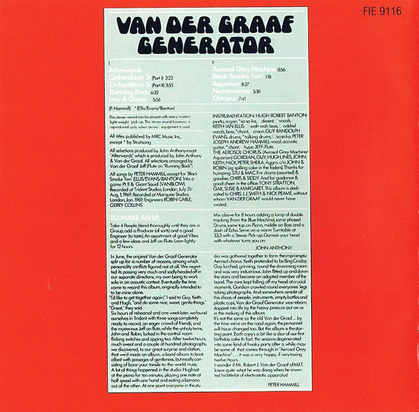 Van Der Graaf Generator - The Aerosol Grey Machine