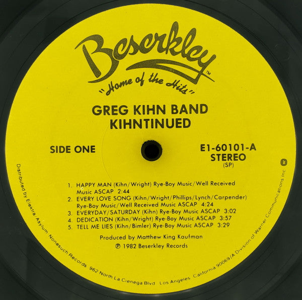 Greg Kihn Band - Kihntinued