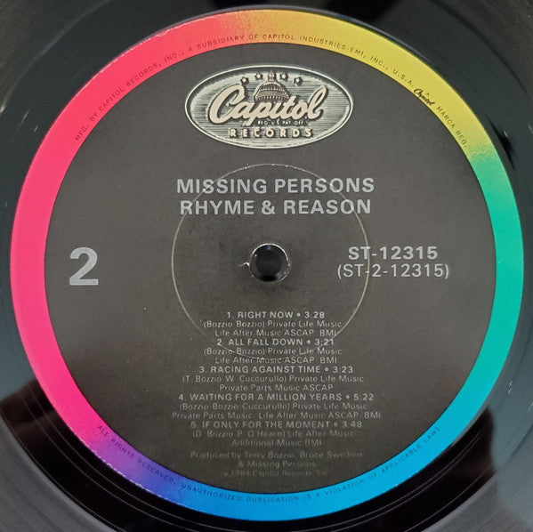 Missing Persons - Rhyme & Reason