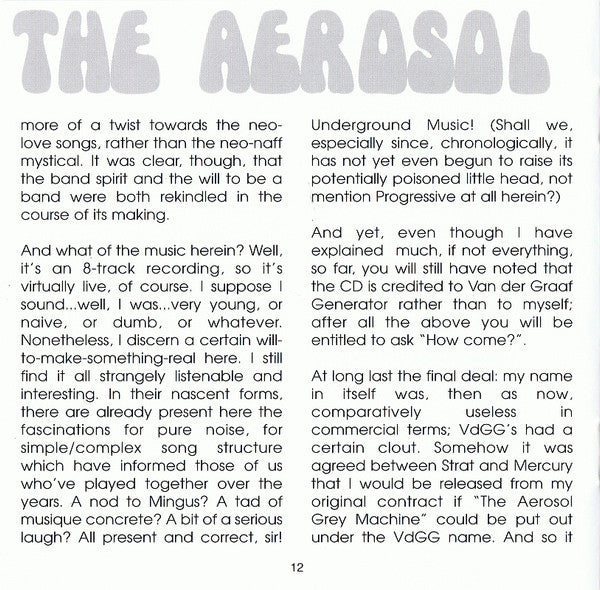 Van Der Graaf Generator - The Aerosol Grey Machine