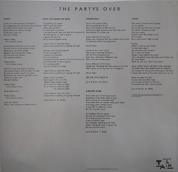 Talk Talk - The Party's Over