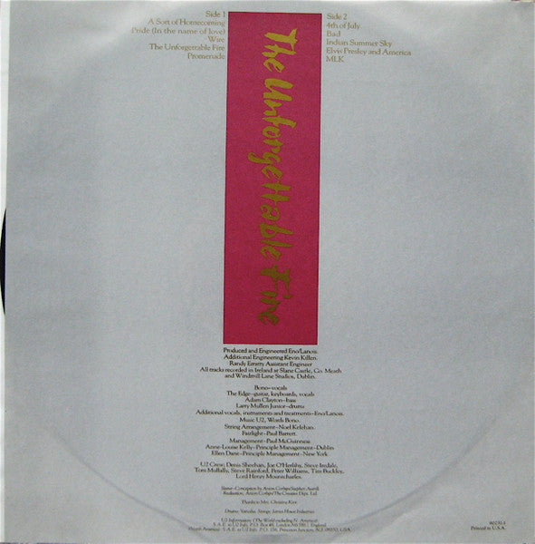 U2 - The Unforgettable Fire