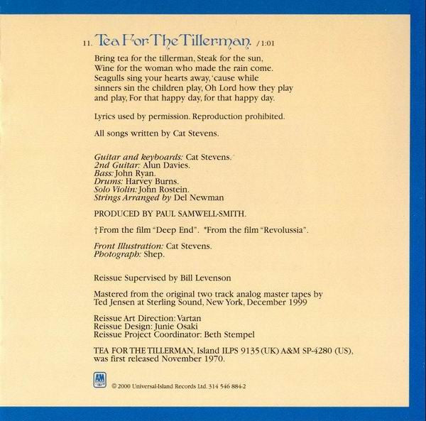 Cat Stevens - Tea For The Tillerman