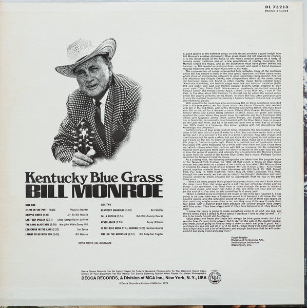 Bill Monroe & His Blue Grass Boys - Kentucky Blue Grass