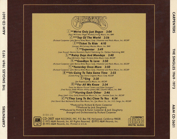Carpenters - The Singles 1969-1973