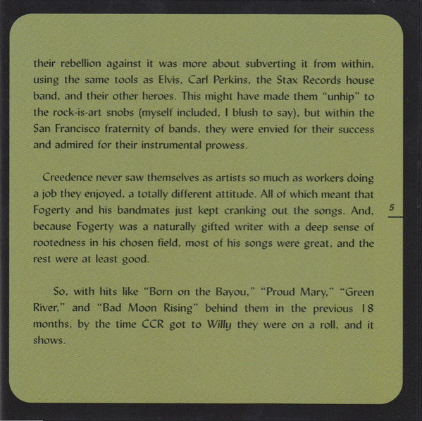 Creedence Clearwater Revival - Willy And The Poor Boys