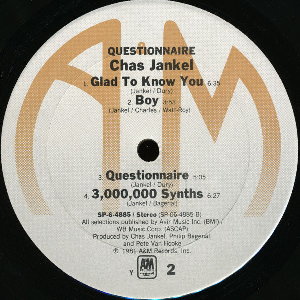 Chas Jankel - Questionnaire