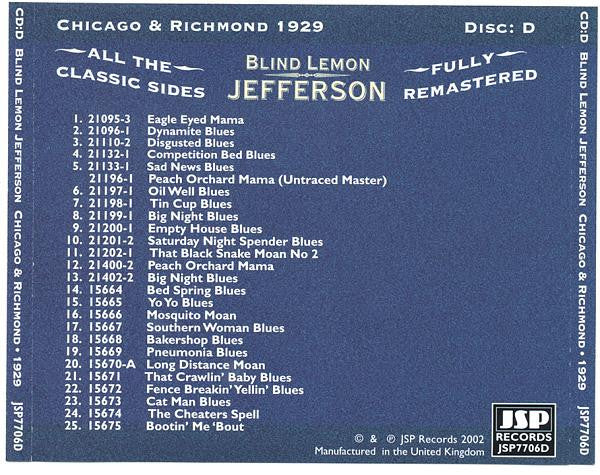 Blind Lemon Jefferson - The Complete 94 Classic Sides Remastered