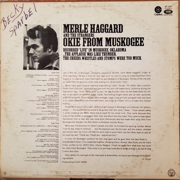 Merle Haggard - Okie From Muskogee (Recorded "Live" In Muskogee, Oklahoma)