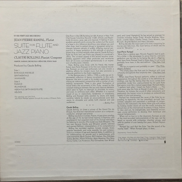 Jean-Pierre Rampal - Suite For Flute And Jazz Piano