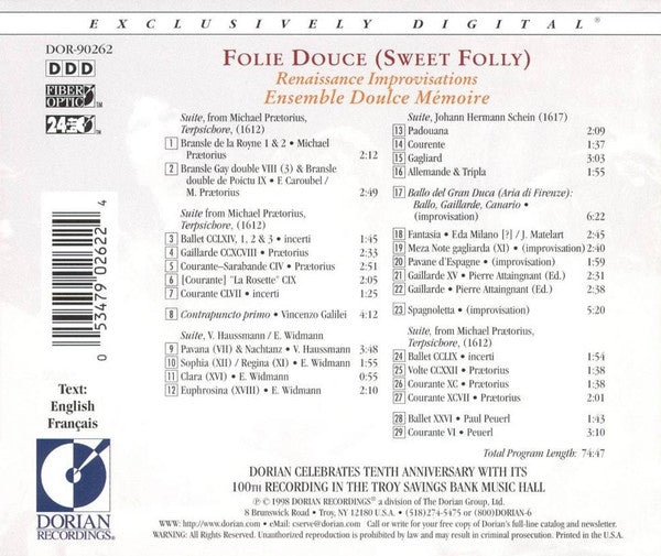 Doulce Mémoire - Folie Douce (Sweet Folly)