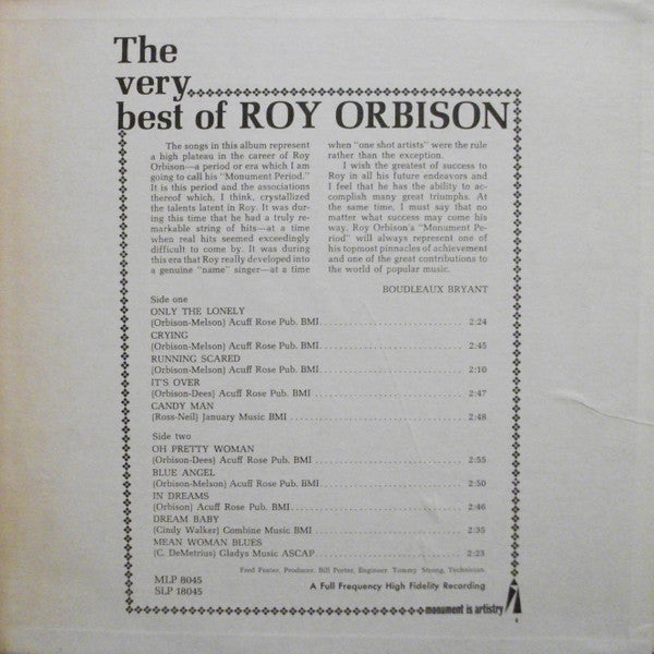 Roy Orbison - The Very Best Of Roy Orbison