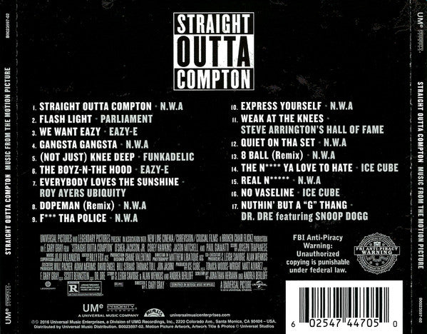 Various - Straight Outta Compton (Music From The Motion Picture)