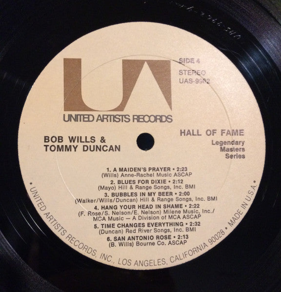 Bob Wills & Tommy Duncan - Hall Of Fame