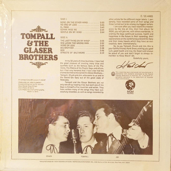 Tompall Glaser & The Glaser Brothers - Tompall & The Glaser Brothers