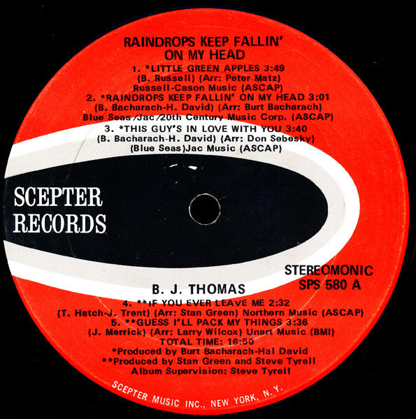 B.J. Thomas - Raindrops Keep Fallin' On My Head