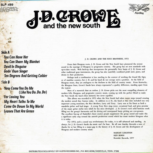 J.D. Crowe & The New South - J.D. Crowe And The New South