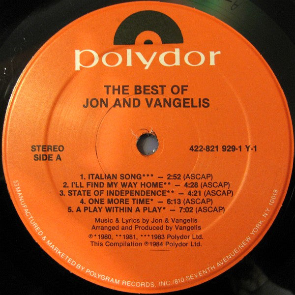 Jon & Vangelis - The Best Of Jon And Vangelis