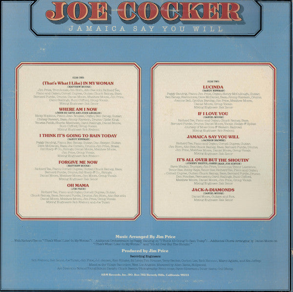 Joe Cocker - Jamaica Say You Will