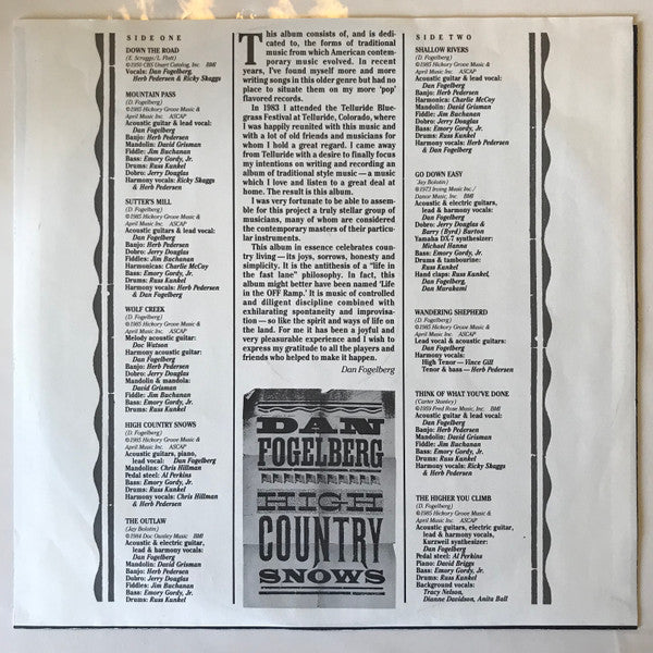 Dan Fogelberg - High Country Snows