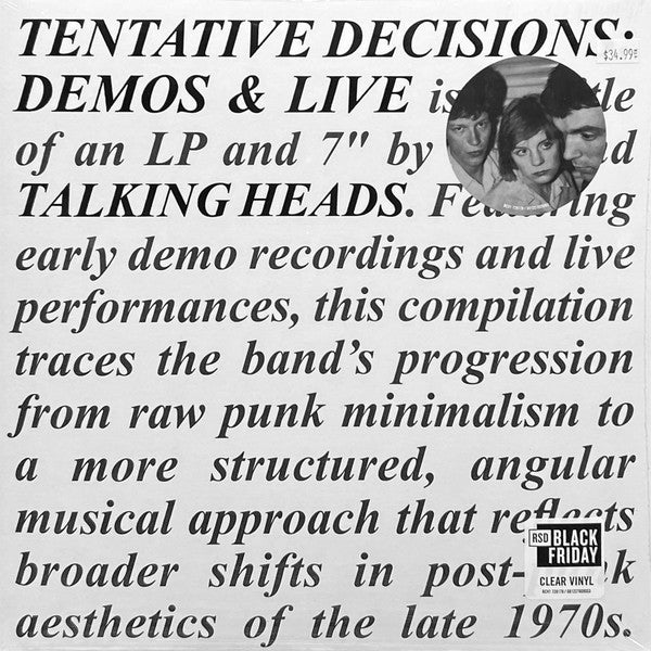 Talking Heads - Tentative Decisions: Demos & Live