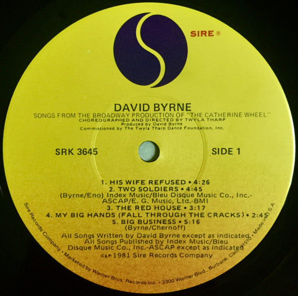 David Byrne - Songs From The Broadway Production Of "The Catherine Wheel"