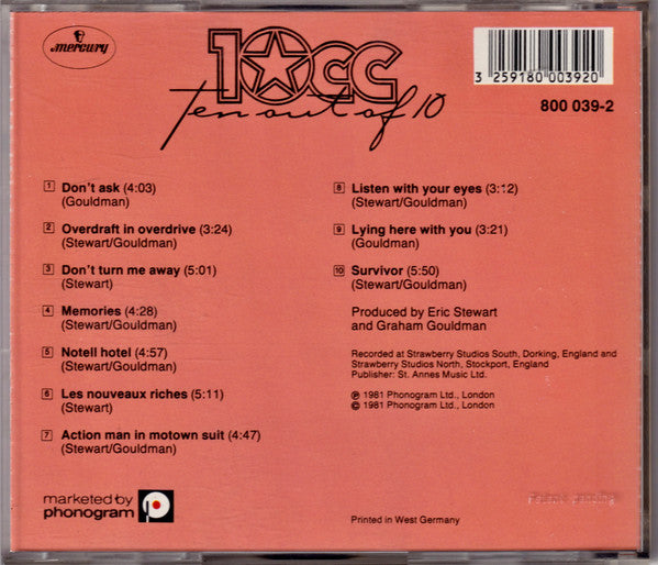 10cc - Ten Out Of 10