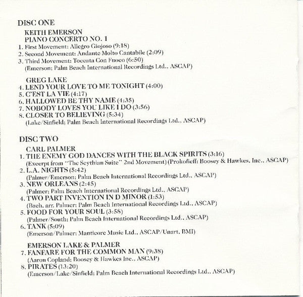 Emerson, Lake & Palmer - Works (Volume 1)