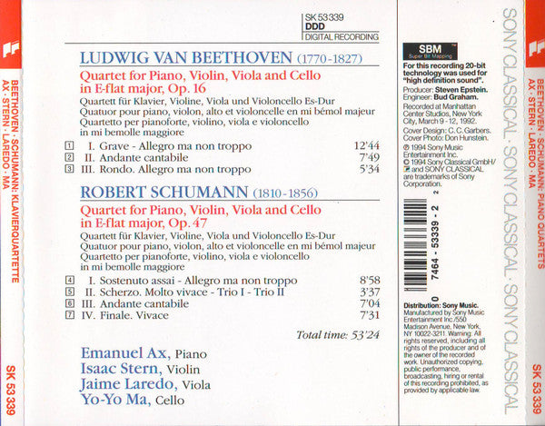 Ludwig Van Beethoven - Beethoven • Schumann: Piano Quartets