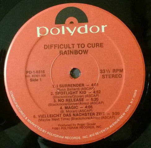 Rainbow - Difficult To Cure