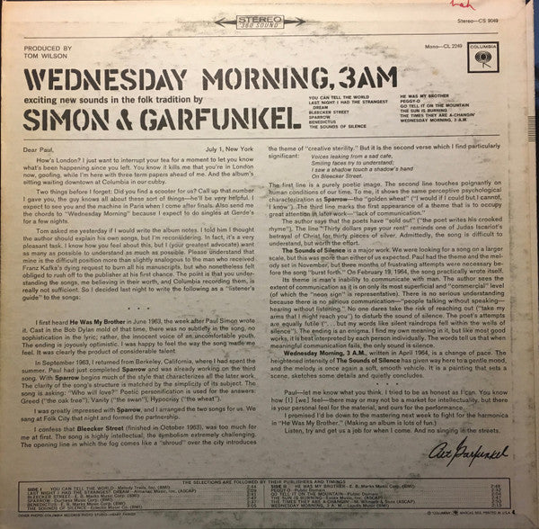 Simon & Garfunkel - Wednesday Morning, 3 A.M.