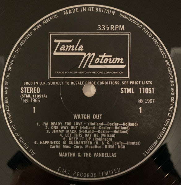 Martha Reeves & The Vandellas - Watchout!
