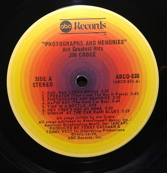 Jim Croce - Photographs & Memories (His Greatest Hits)