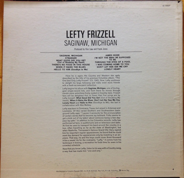 Lefty Frizzell - Saginaw Michigan