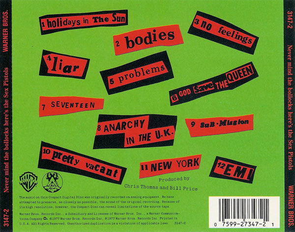 Sex Pistols - Never Mind The Bollocks Here's The Sex Pistols