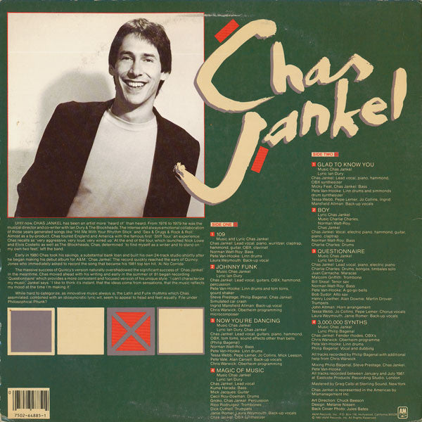 Chas Jankel - Questionnaire