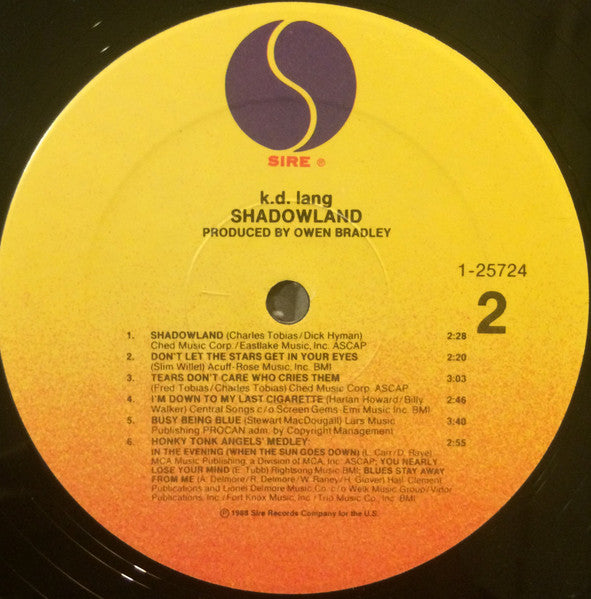 k.d. lang - Shadowland (The Owen Bradley Sessions)