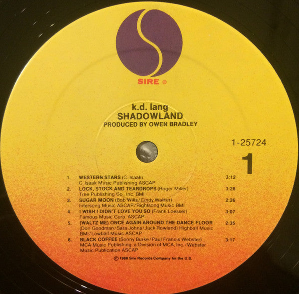 k.d. lang - Shadowland (The Owen Bradley Sessions)