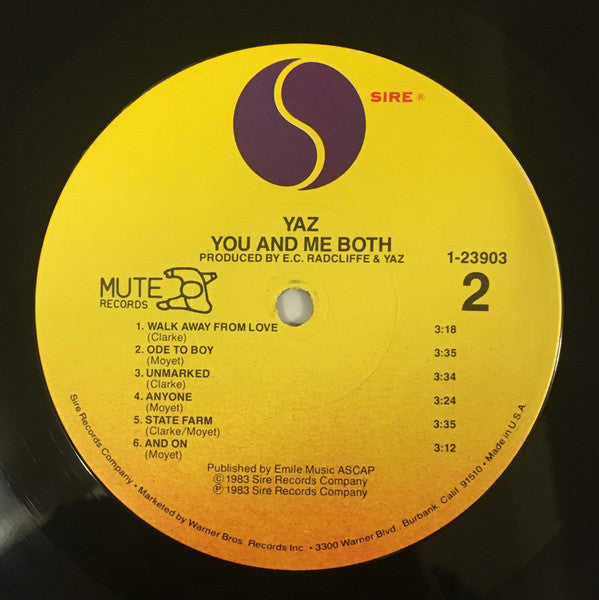 Yazoo - You And Me Both