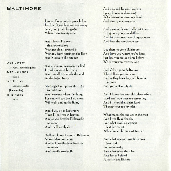 Lyle Lovett - Joshua Judges Ruth