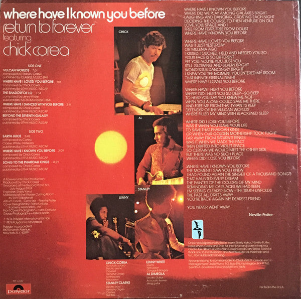 Return To Forever - Where Have I Known You Before