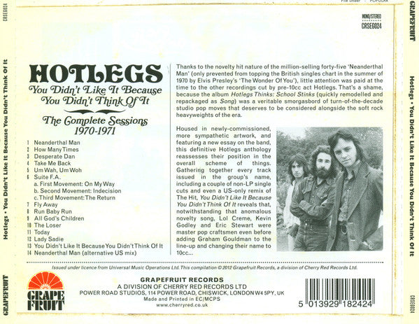 Hotlegs - You Didn't Like It Because You Didn't Think Of It: The Complete Sessions 1970-1971