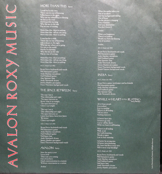 Roxy Music - Avalon
